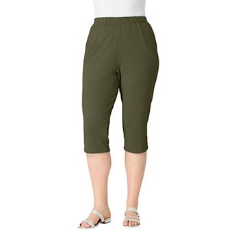 Roaman's Women's Plus Size Soft Knit Pull-On Capri Pant