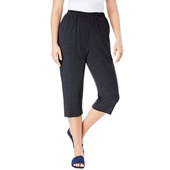 Roaman's Women's Plus Size Plus Size Soft Knit Pull-On Capri Pant