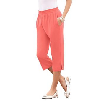 Roaman's Women's Plus Size Plus Size Soft Knit Pull-On Capri Pant