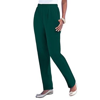 Roaman's Women's Plus Size Straight Leg Soft Knit Pull On Pant