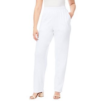 Roaman's Women's Plus Size Plus Size Straight Leg Soft Knit Pull On Pant