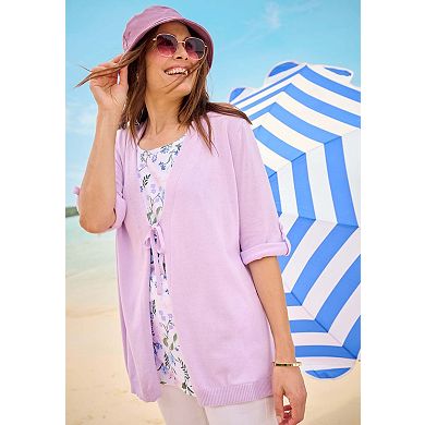 Woman Within Plus Size Perfect Printed Scoopneck Tank