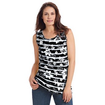 Woman Within Plus Size Perfect Printed Scoopneck Tank