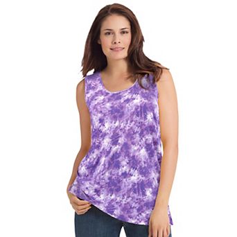 Woman Within Plus Size Perfect Printed Scoopneck Tank