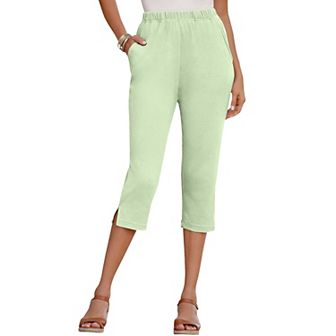 Roaman's Women's Plus Size Petite Plus Size Soft Knit Pull-On Capri Pant