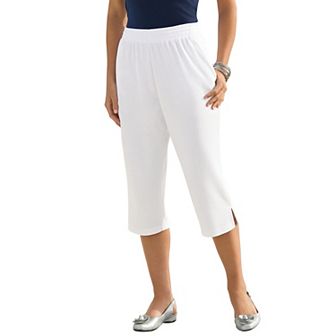 Roaman's Women's Plus Size Petite Plus Size Soft Knit Pull-On Capri Pant