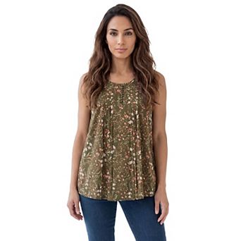 Roaman's Women's Plus Size Pleated Tank
