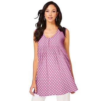 Roaman's Women's Plus Size Pleated Tank