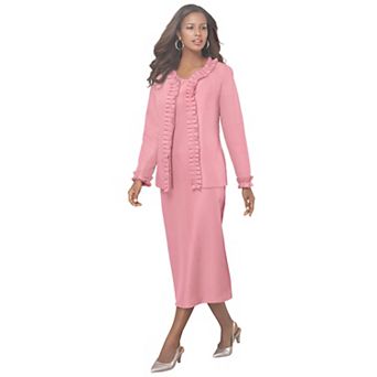 Roaman's Women's Plus Size Pleated Suit Jacket Dress