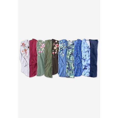 Woman Within Plus Size Waffle Thermal V-Neck Tee