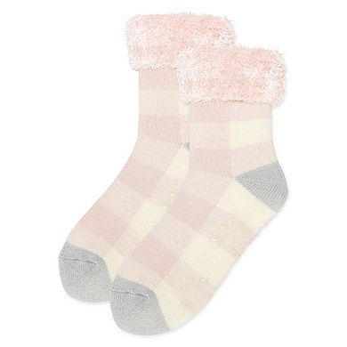 Women's Buffalo Check Plush Cabin Socks