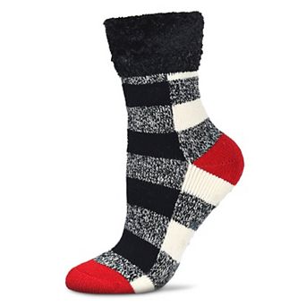 Women's Buffalo Check Plush Cabin Socks