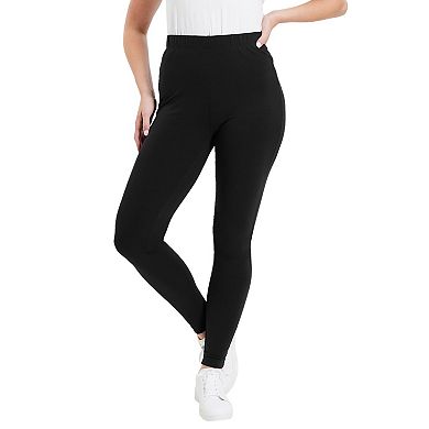 June & Vie Women's Plus Size Classic Ankle Legging