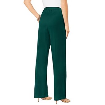 Roaman's Women's Plus Size Tall Plus Size Wide Leg Bend Over Pant