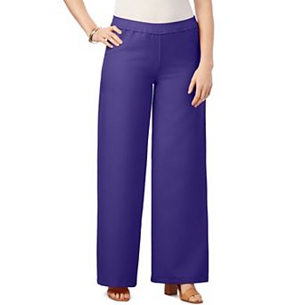Roaman's Women's Plus Size Wide Leg Bend Over Pant