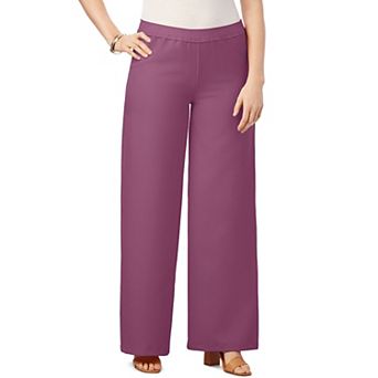 Roaman's Women's Plus Size Plus Size Wide Leg Bend Over Pant