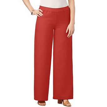 Roaman's Women's Plus Size Plus Size Wide Leg Bend Over Pant