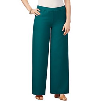 Roaman's Women's Plus Size Plus Size Wide Leg Bend Over Pant