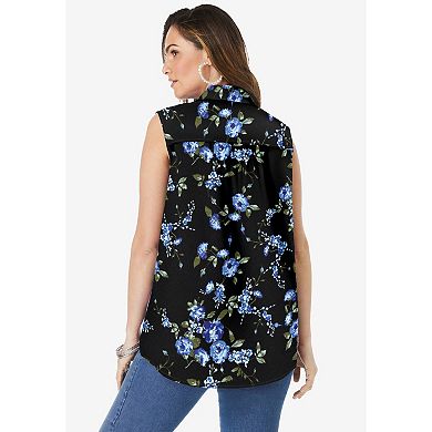 Roaman's Women's Plus Size Kate Sleeveless Shirt