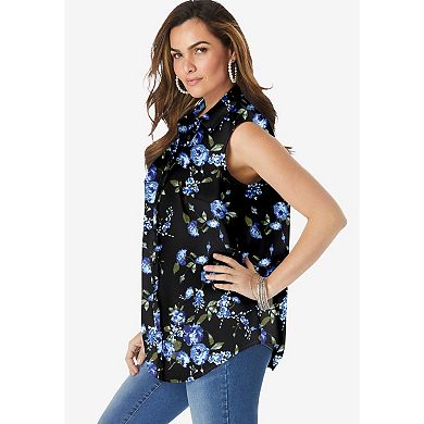 Roaman's Women's Plus Size Kate Sleeveless Shirt