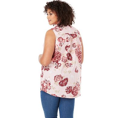 Roaman's Women's Plus Size Kate Sleeveless Shirt