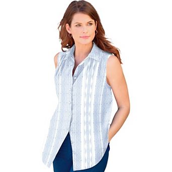 Roaman's Women's Plus Size Kate Sleeveless Shirt