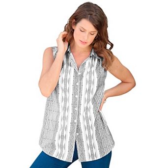 Roaman's Women's Plus Size Kate Sleeveless Shirt