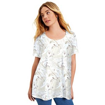June + Vie Women's Plus Size Short-sleeve Swing One + Only Tee