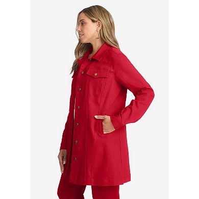 Jessica London Women's Plus Size Long Denim Jacket