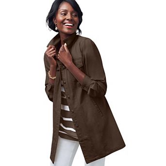 Jessica London Women's Plus Size Long Denim Jacket