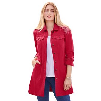 Jessica London Women's Plus Size Long Denim Jacket
