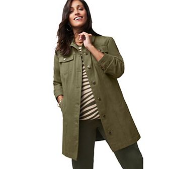 Jessica London Women's Plus Size Long Denim Jacket