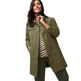 Jessica London Women's Plus Size Long Denim Jacket