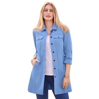 Jessica London Women's Plus Size Long Denim Jacket