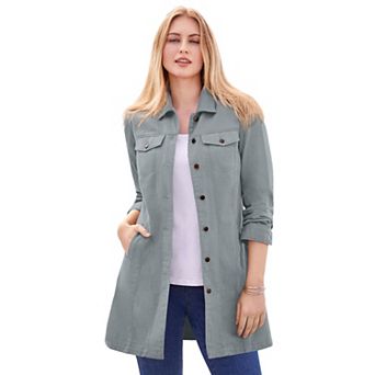 Jessica London Women's Plus Size Long Denim Jacket