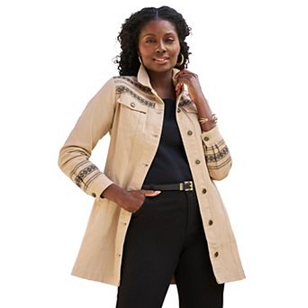 Jessica London Women's Plus Size Long Denim Jacket