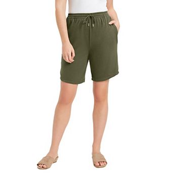 June + Vie Women's Plus Size French Terry Shorts