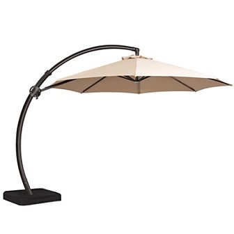 10 Ft. Aluminum Curvy Cantilever Offset Hanging Patio Umbrella With Sandbag Base