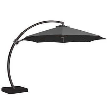 10 Ft. Aluminum Curvy Cantilever Offset Hanging Patio Umbrella With Sandbag Base