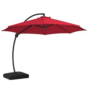 10 Ft. Aluminum Curvy Cantilever Offset Hanging Patio Umbrella With Sandbag Base