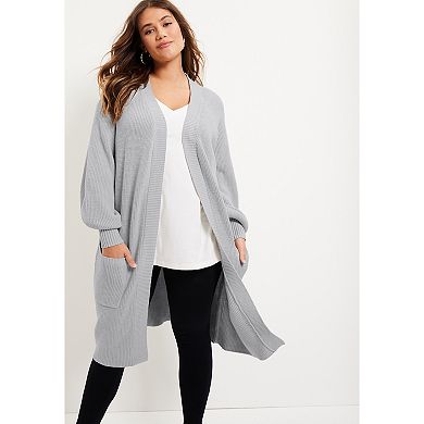 June & Vie Women's Plus Size Open-Front Cardigan