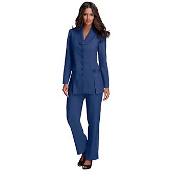 Roaman's Women's Plus Size Ten Button Pant Suit