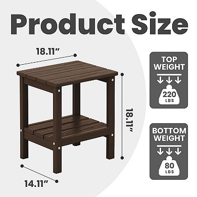 Outdoor Hdpe Classic Double-layer Adirondack Side Table