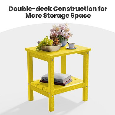 Outdoor Hdpe Classic Double-layer Adirondack Side Table