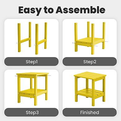 Outdoor Hdpe Classic Double-layer Adirondack Side Table