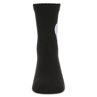 Girls' Fuzzy Heart Crew Socks