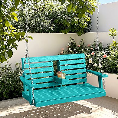 Hdpe Plastic Outdoor Porch Swing for 2-Person