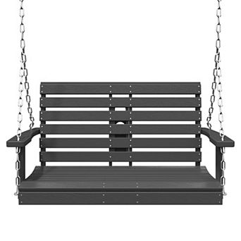 Hdpe Plastic Outdoor Porch Swing for 2-Person