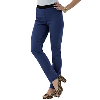 Roaman's Women's Plus Size Petite Plus Size Invisible Stretch All Day Straight-Leg Jean