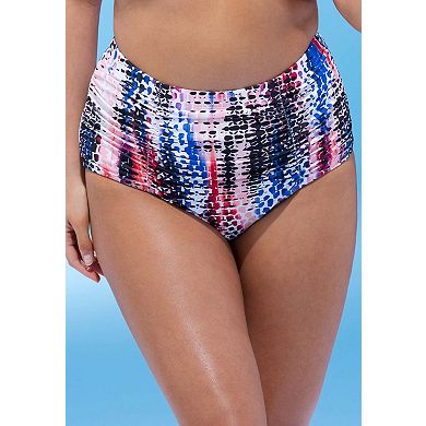 Swimsuits for All Women's Shirred High Waist Tummy Control Swim Brief